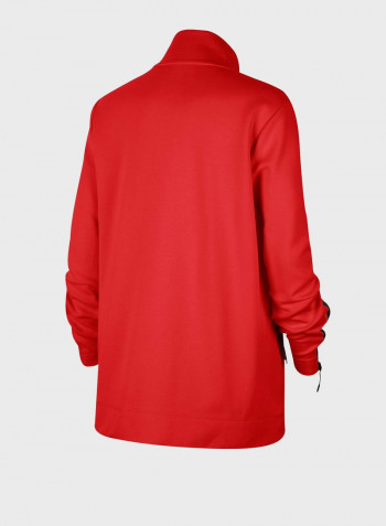 Stylish Tech Fleece Sweatshirt Red/Black