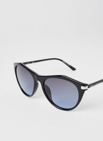 Women's Full Rim Injected Cat Eye Calvin Klein Sunglass - Lens Size: 55 mm