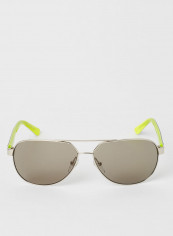 Men's Full Rim Metal Aviator Calvin Klein Sunlglass - Lens Size: 59 mm