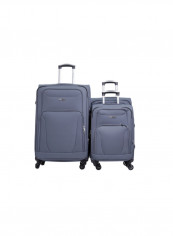 Proton Light Weight 3 Piece Luggage Trolley Set Grey