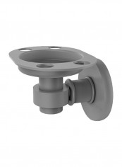 Wall Mounted Tumbler And Toothbrush Holder Matte Grey 4.5x3.5x2inch