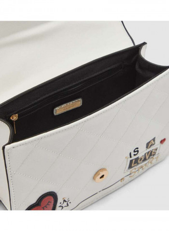 Zaendra Stylish Printed Crossbody Bag White/Black/Red