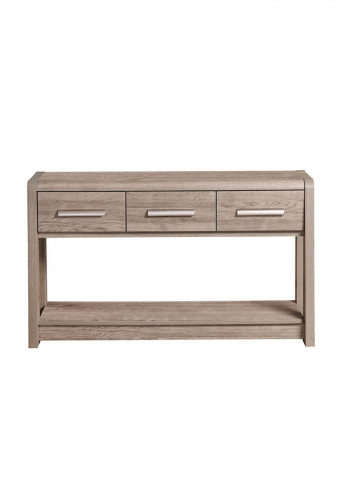 Curvy 3-Drawer Sofa Table Brown
