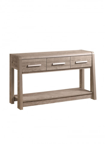 Curvy 3-Drawer Sofa Table Brown