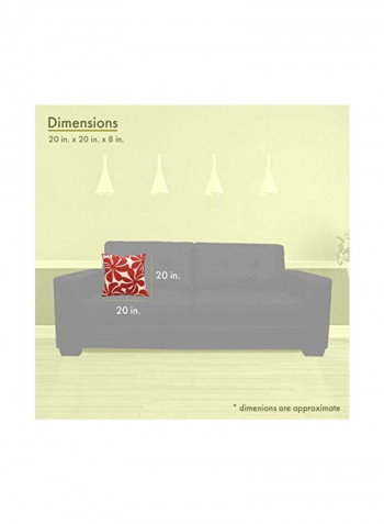 Decorative Throw Pillow Red/Beige 20x20inch