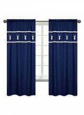 2-Piece Fashion Deer Printed Window Curtain Blue 42 x 84inch
