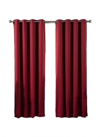 2-Piece Polyester Curtain Cardinal Red 52x96inch