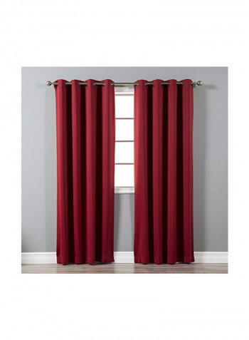2-Piece Polyester Curtain Cardinal Red 52x96inch