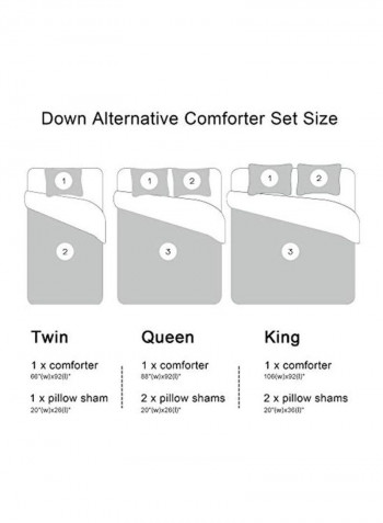 3-Piece Comforter Set Brown Queen