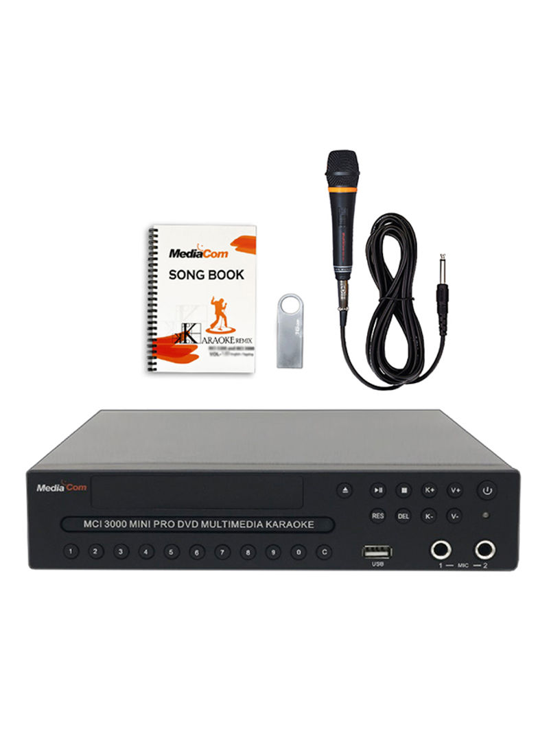 MCI Mini Pro DVD Karaoke System With Corded Microphone White/Black
