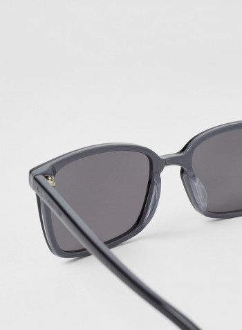 Men's Full Rim Acetate Modified Rectangular Sunglass - Lens Size: 56 mm