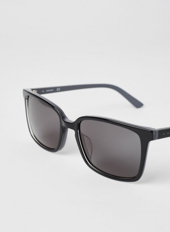 Men's Full Rim Acetate Modified Rectangular Sunglass - Lens Size: 56 mm