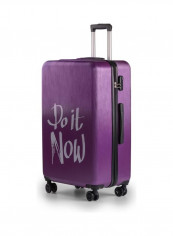 Brick Expandable 4 Spinner Wheels Hardside Luggage Trolley Purple/White