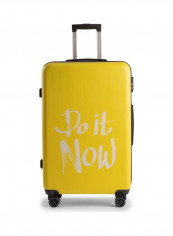 Brick Expandable 4 Spinner Wheels Hardside Luggage Trolley Yellow/White