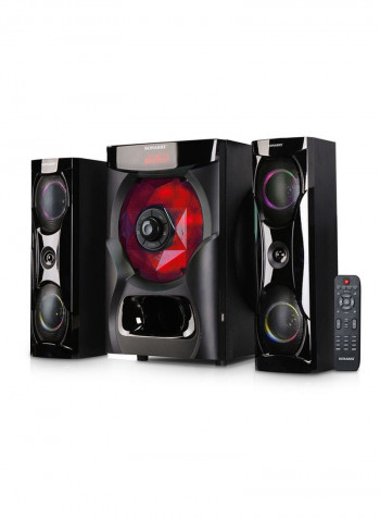 2.1ch Multimedia Bluetooth Speakers With FM Radio And Karaoke Function SHS-2105USRB Black