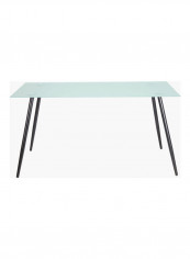 6-Seater Dallas Dining Table Clear/Black 150x76x90cm