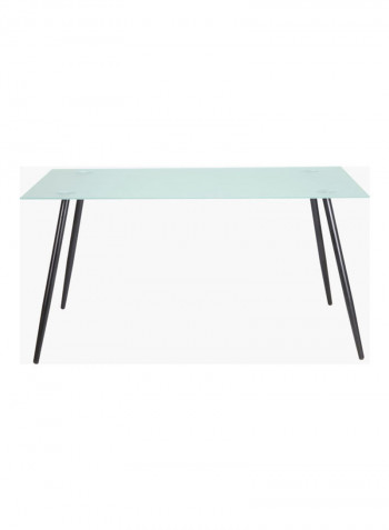 6-Seater Dallas Dining Table Clear/Black 150x76x90cm