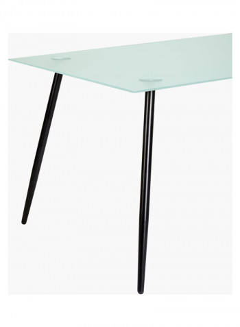 6-Seater Dallas Dining Table Clear/Black 150x76x90cm