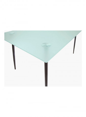 6-Seater Dallas Dining Table Clear/Black 150x76x90cm