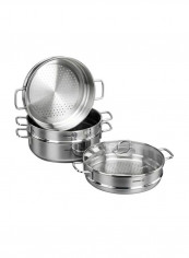 3-Piece Perla Casserole Manti Set Silver Casserole(5.1), Manti Casserole (4.2)L
