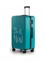 Brick Expandable 4 Spinner Wheels Hardside Luggage Trolley Green/White