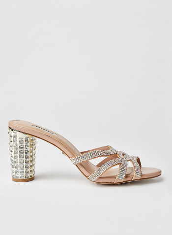 Embellished Heel Sandals Multi