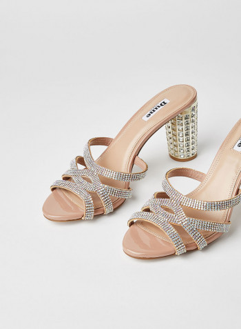 Embellished Heel Sandals Multi