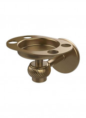 Tumbler And Toothbrush Holder With Twisted Accents Brown