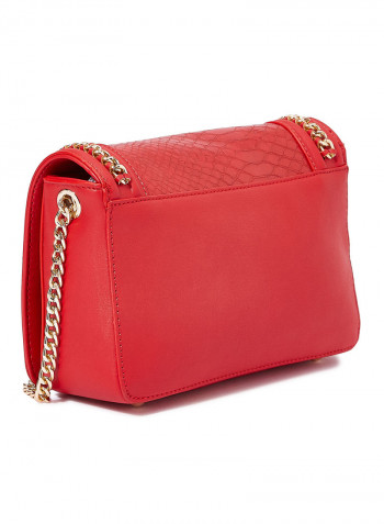 Embellished Crossbody Bag Dark Red
