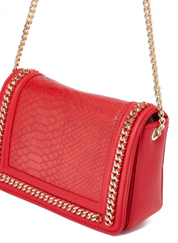 Embellished Crossbody Bag Dark Red