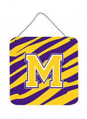 Tiger Stripe Decorative Wall Hanging Prints Yellow/Purple 6x6inch