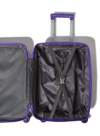 3 Piece Hardside Luggage Travel Trolley Bag Set Purple