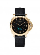 Smartwatch Connected Series Gold Dial Case With Black Strap