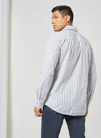 Stripe Print Shirt Blue