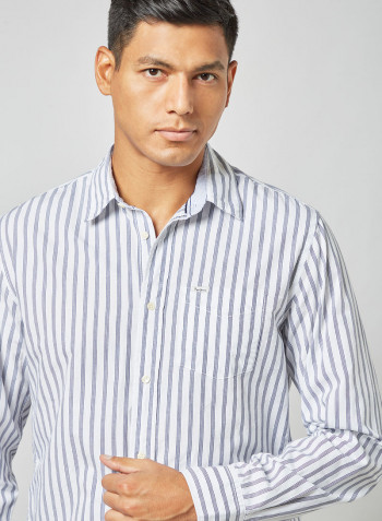 Stripe Print Shirt Blue