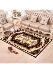 Floral Printed Anti-Slip Living Room Carpet Multicolour 80x120centimeter