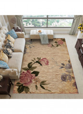 Floral Printed Anti-Slip Living Room Carpet Multicolour 80x120centimeter