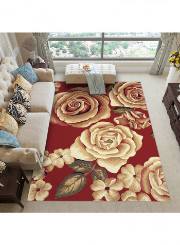 Plant Pattern Wear-resistant Living Room Carpet Multicolour 80x120centimeter