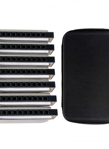 7-Piece Harmonica Set With Bagpack