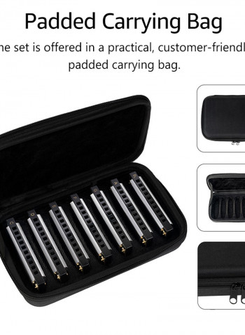 7-Piece Harmonica Set With Bagpack