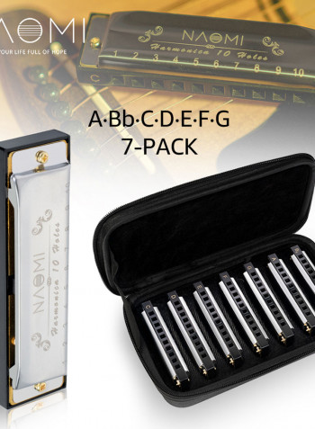 7-Piece Harmonica Set With Bagpack
