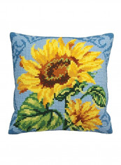 Pillow Cross Stitch Kit Yellow/Blue/Green