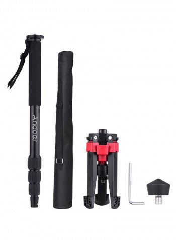 Screw Mounts With Monopod Stand Holder Black/Red