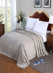 European Style Embossing Thicken Soft Blanket Cotton Grey 200x230centimeter