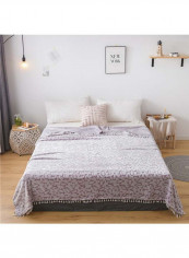 Solid Design Bed Blanket Cotton Pink 200x230centimeter