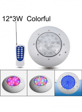 12 x 3W Plastic Wall Underwater Light with Remote Control Multicolour 29 x 29 x 8centimeter