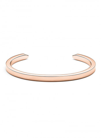 Women's Leather Analog Wrist Watch CBX-SMRG With Rose Gold Cuff Bracelet