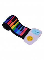 49-Key Rainbow Roll-Up Electronic Keyboard