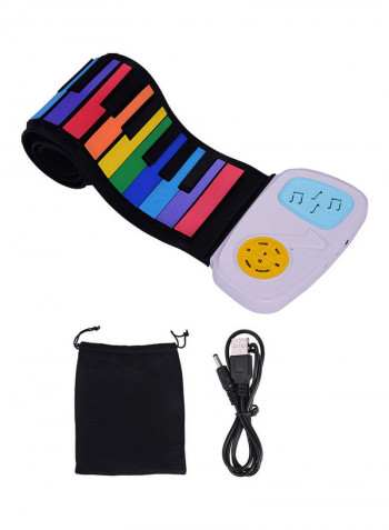 49-Key Rainbow Roll-Up Electronic Keyboard