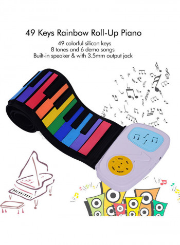49-Key Rainbow Roll-Up Electronic Keyboard